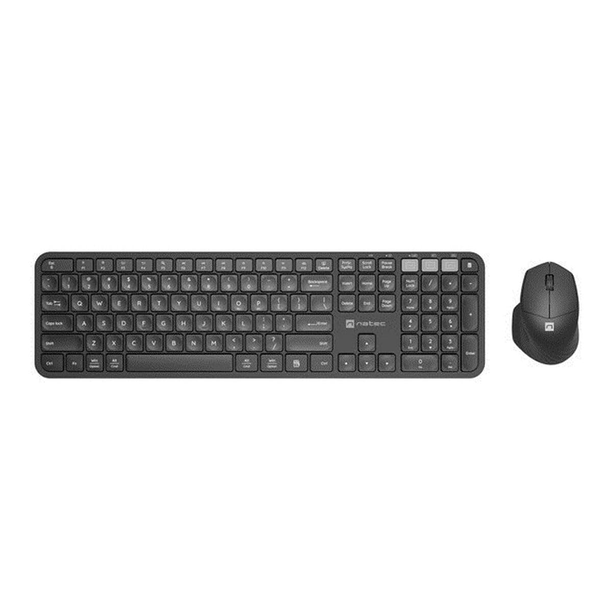 Natec Set 2 in 1 Keyboard Octopus + Mouse US Layout Wireless Bluetooth + 2.4 GHz USB