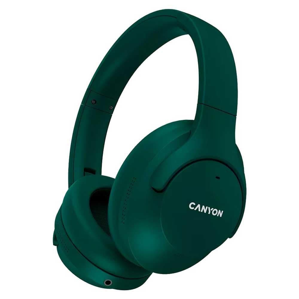 Слушалки Canyon OnRiff 10, жични/безжични, микрофон, Bluetooth, Jack 3.5mm, ANC, до 24 часа време на работа, зелени