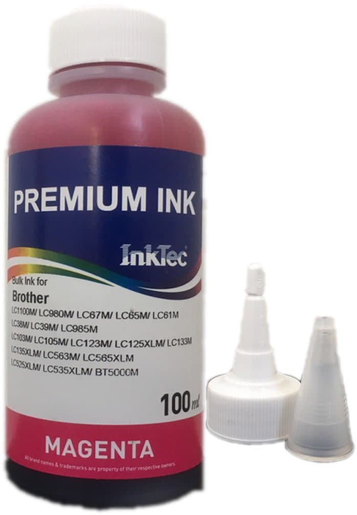 Бутилка с мастило INKTEC за Brother LC1100Bk/LC980Bk/LC67BK/C/M/Y, 100 ml, Червен