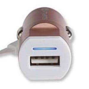 Зарядно за кола с кабел за microUSB и Lightning стандарти за мобилни устройства - 4Smarts MultiCord Car Charger (розово злато)