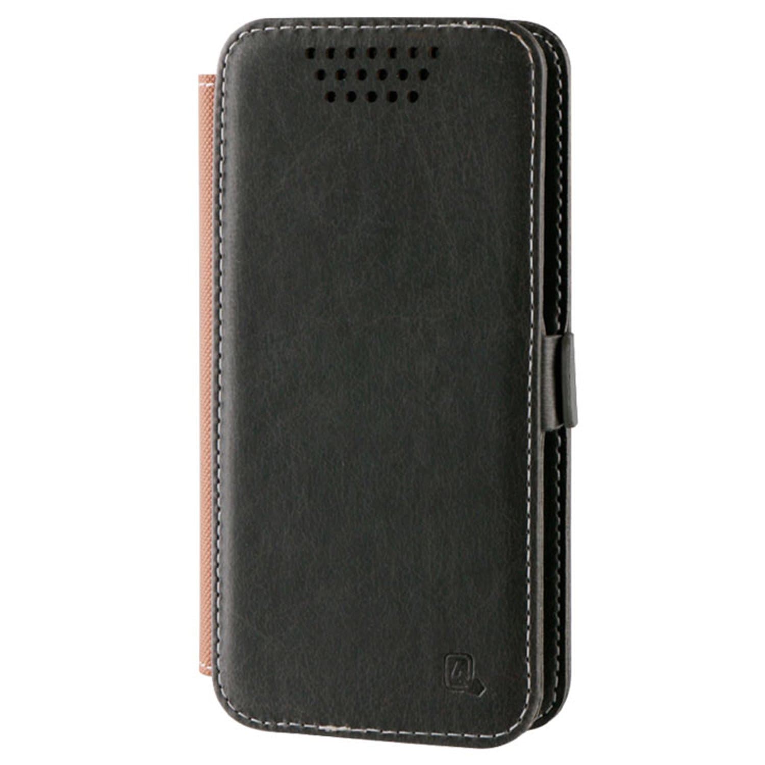 Универсален кожен кейс за смартфони до 4.3 инча - 4smarts DALSTON Book Universal (черен)