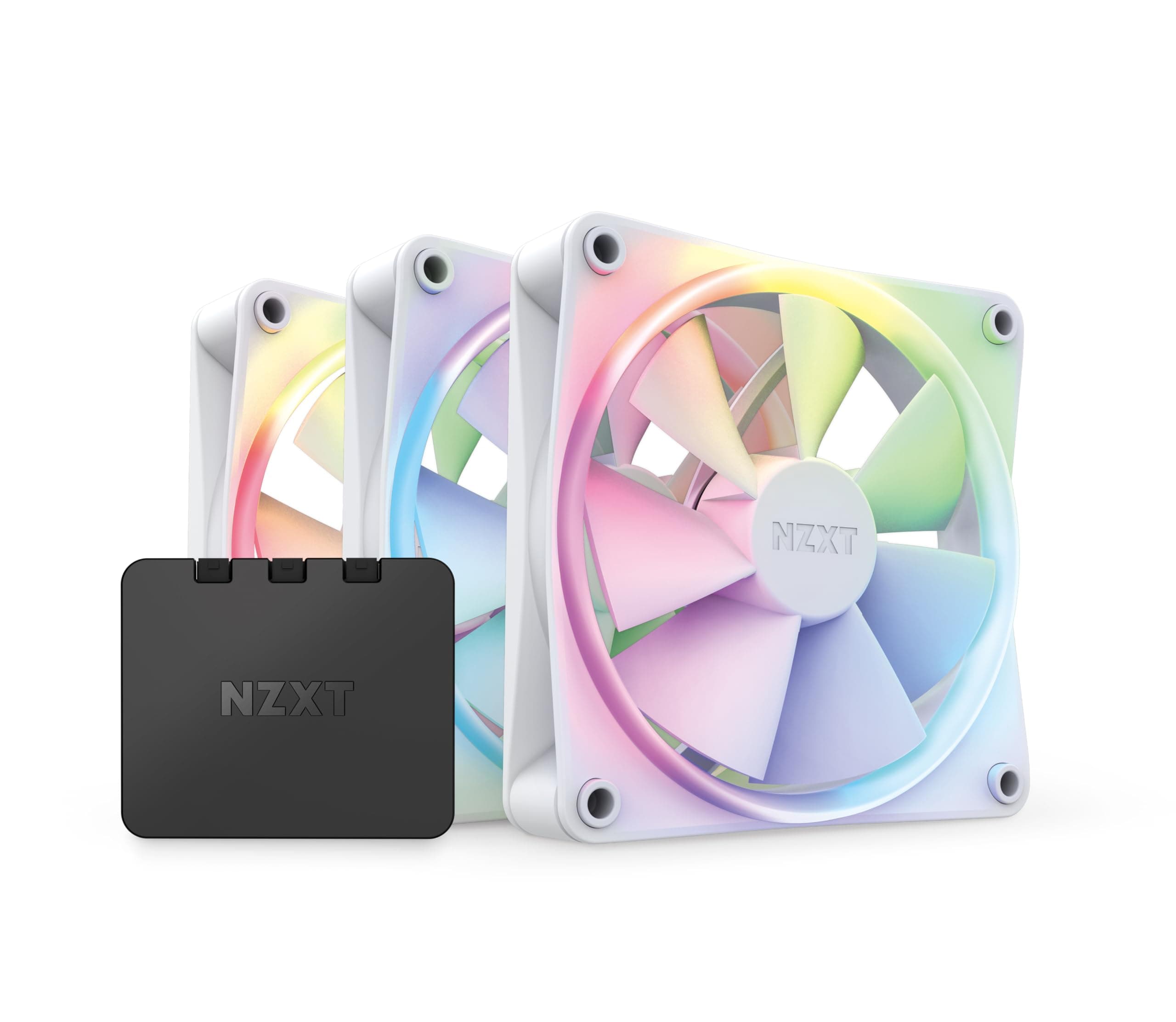 Комплект вентилатори NZXT F120 RGB White 3 броя и NZXT RGB контролер