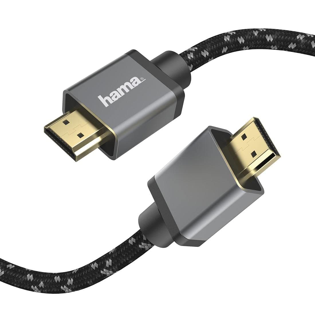 Кабел HAMA Ultra HD, HDMI мъжко - HDMI мъжко, 8K, 48GB/s, Метал, 1 м, Позл. конектори, Черен