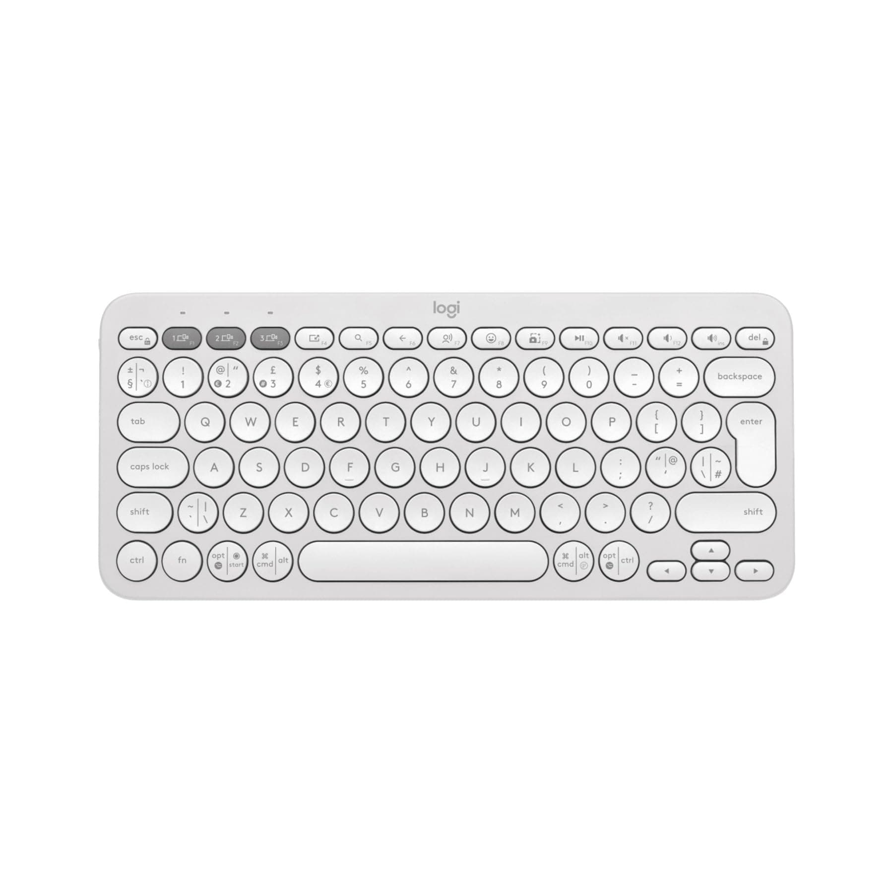 Logitech Pebble Keys 2 K380s - TONAL WHITE - US INT'L - BT - N/A - INTNL-973 - UNIVERSAL