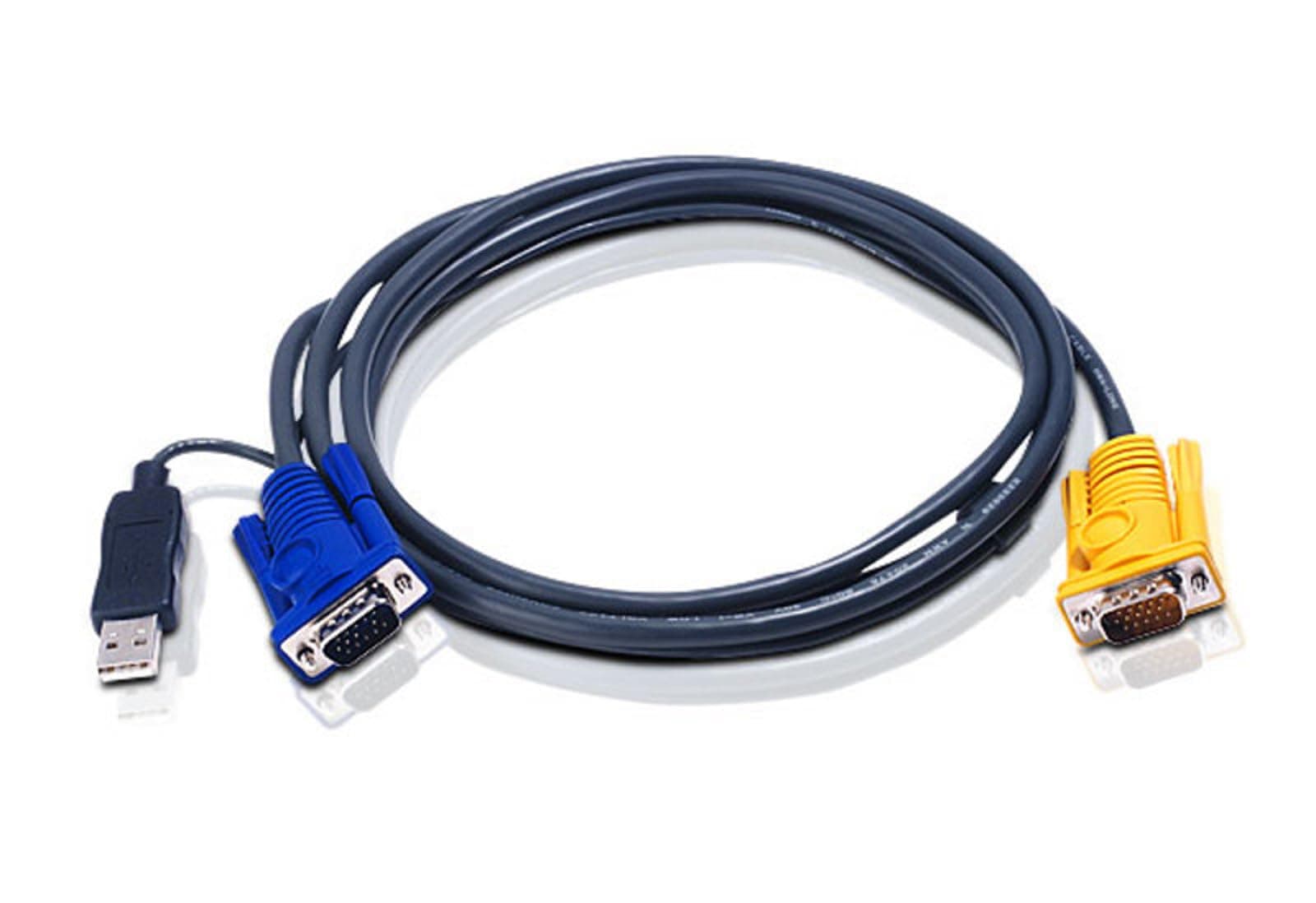 KVM кабел ATEN, PC HDB & USB към 3in1 SPHD(Keyboard/Mouse/Video), Вграден PS/2 към USB конвертор, 1.8 м