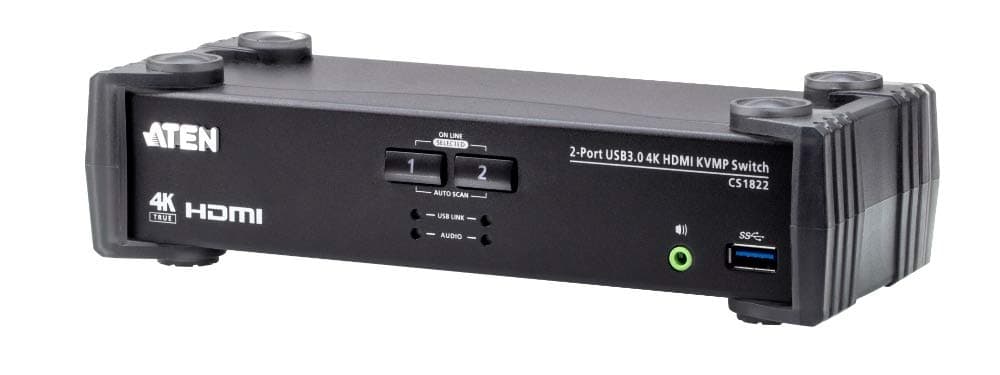 KVMP превключвател ATEN CS1822, 2-портов, 4K, USB 3.0, HDMI Audio