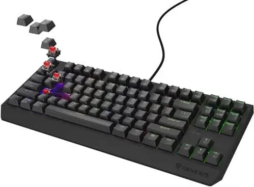 Genesis Gaming Keyboard Thor 230 TKL US RGB Mechanical Outemu Red Black Hot Swap