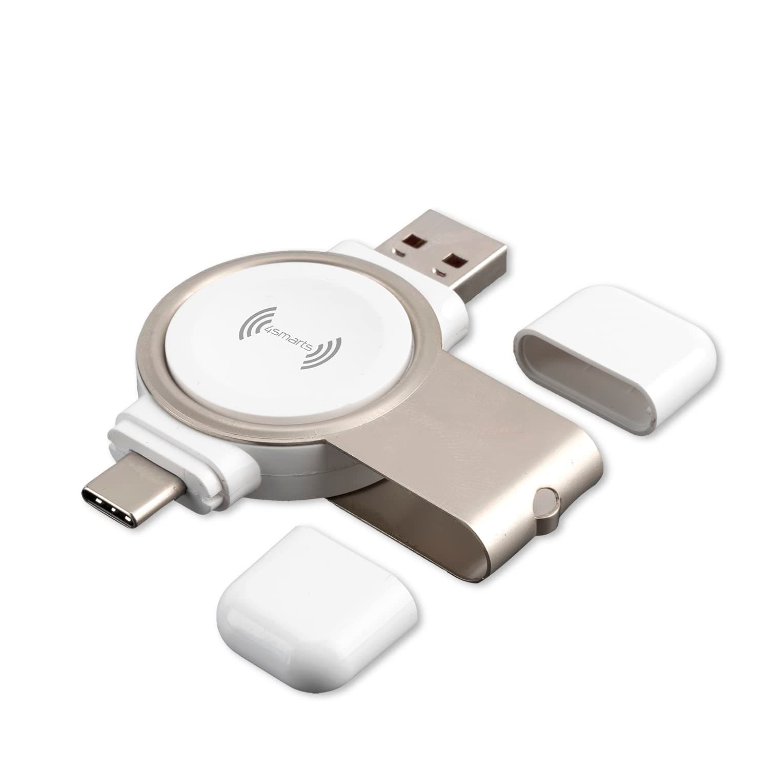 Докинг станция за зареждане на Apple Watch - 4smarts VoltBeam Mini Magnetic Portable Apple Watch Charger 2.5W (бял)
