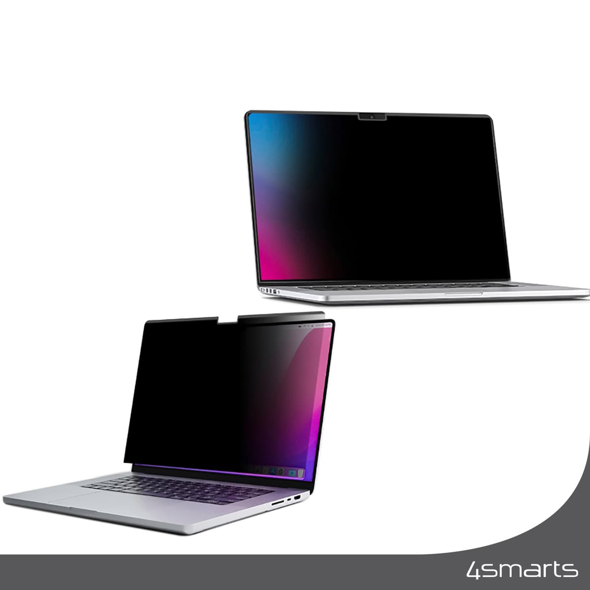 Магнитно защитно покритие с определен ъгъл на виждане за дисплея на MacBook Air 15 M2 - 4smarts Smart Protect Magnetic Privacy Filter (2023)