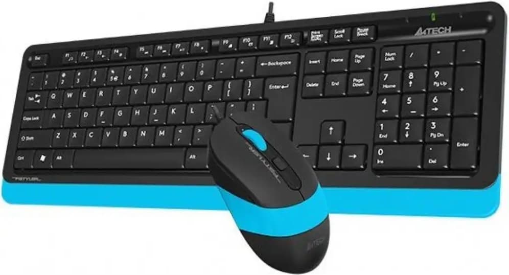 Комплект клавиатура и мишка A4TECH Fstyler F1010, Черен/Син