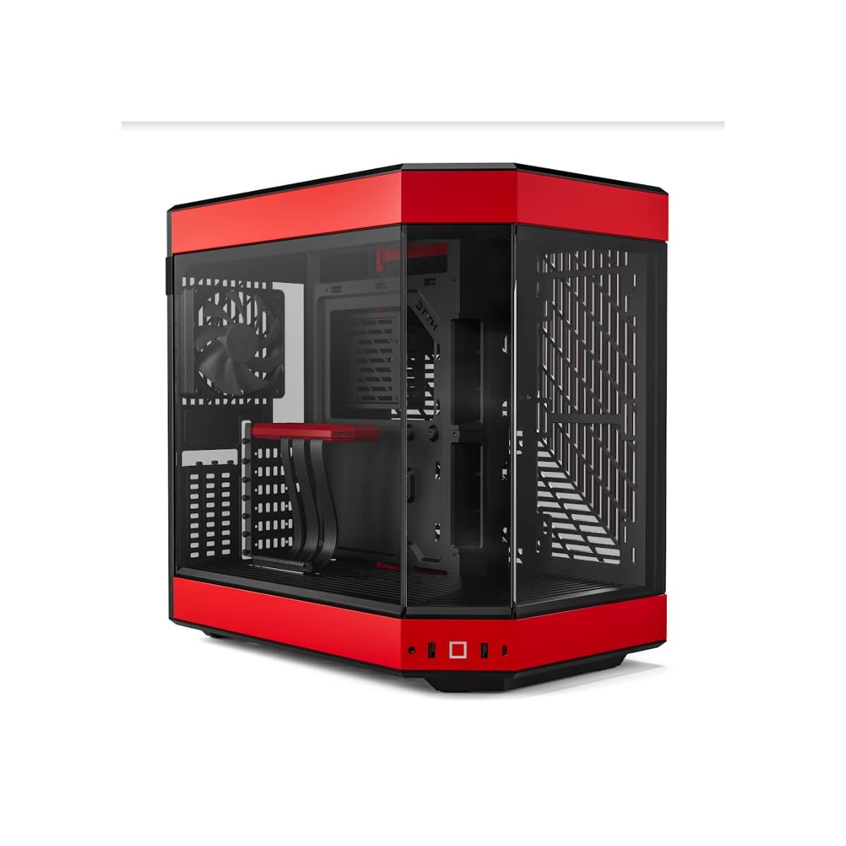 Кутия HYTE Y60 Tempered Glass, Mid-Tower, Черно и Червено