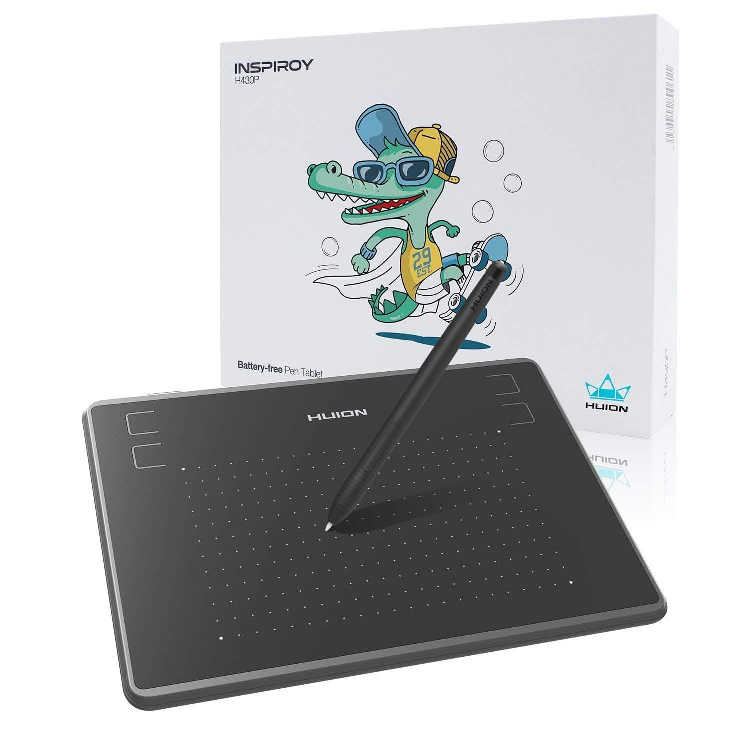 Графичен таблет HUION Inspiroy H430P, USB, Черен
