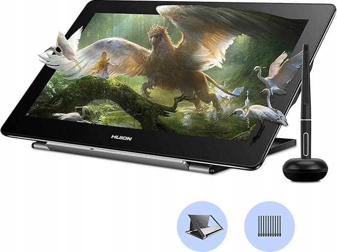 Графичен дисплей таблет HUION Kamvas Pro 16 4K GT1561, USB-C, Черен/Сребрист