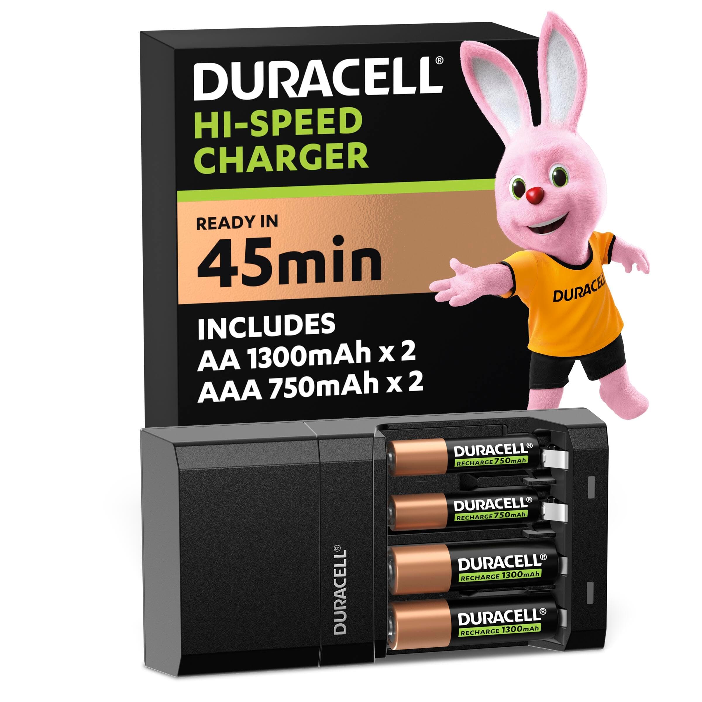 Зарядно устройство CEF27 + 2*AA NiMH 1300mAh + 2*AAA NIMH 750mAh 45 min. DURACELL