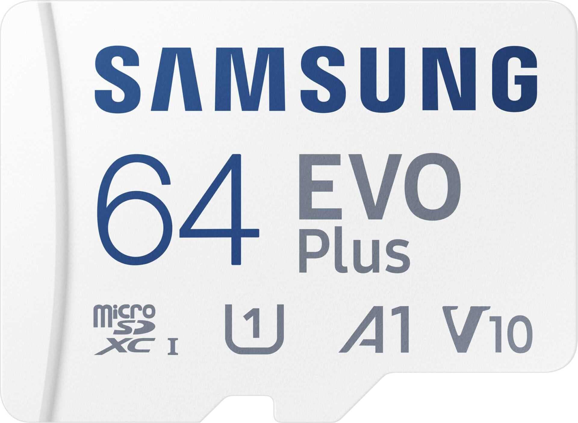 Карта памет Samsung EVO Plus, microSDXC, UHS-I, 64GB, Адаптер