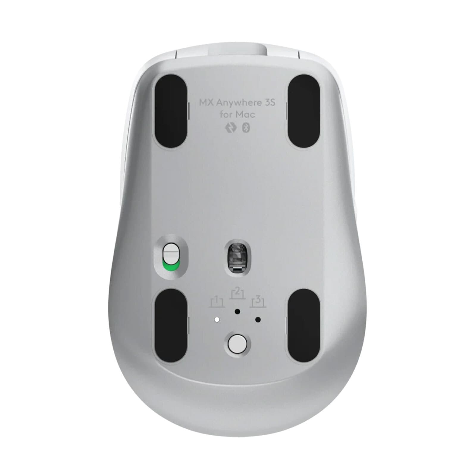 Мишка Logitech MX Anywhere 3S for Mac Pale Grey, оптична (8000dpi), безжична, Bluetooth, бяла, 6 бутона