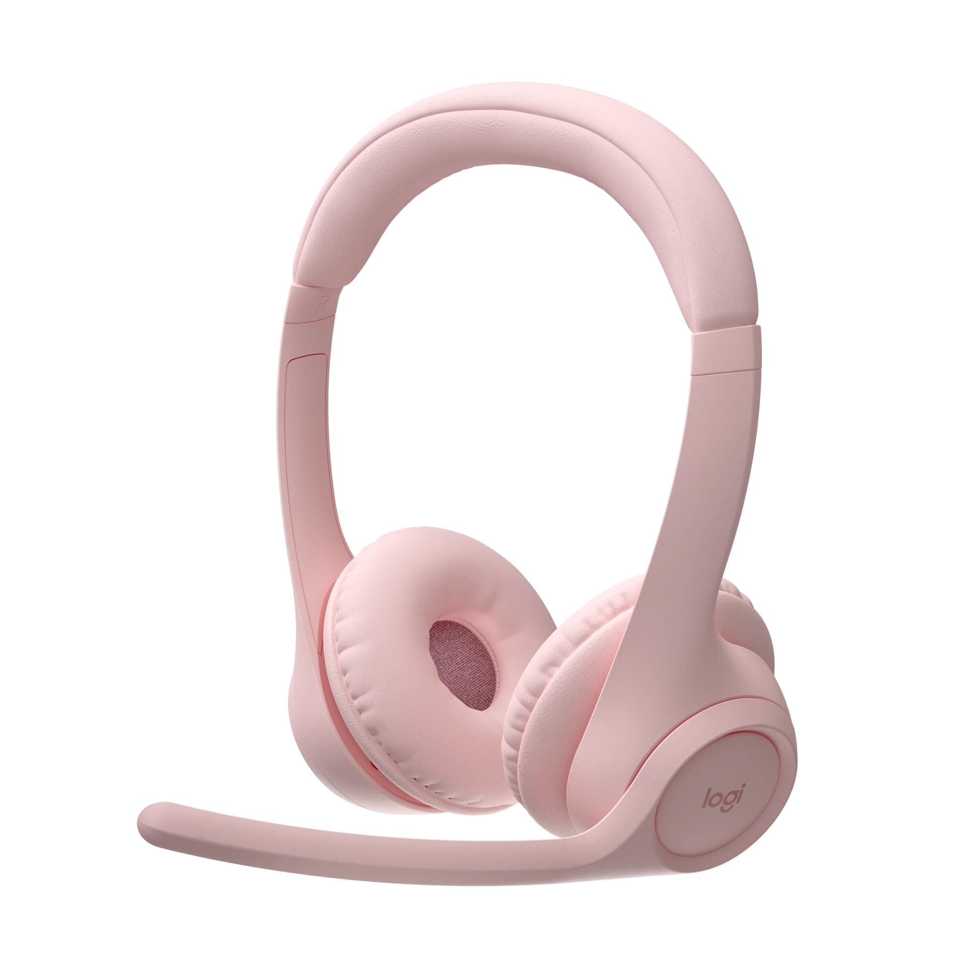 Слушалки Logitech Zone 300, безжични, Bluetooth, шумопотискащ микрофон, 30mm мембрани, до 20 часа време на работа, розови