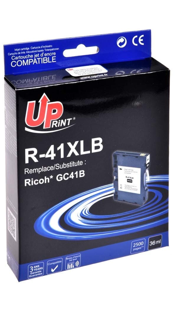 Мастило гел UPRINT GC41K, RICOH, 36ml, 2500 копия, 405761, Черен