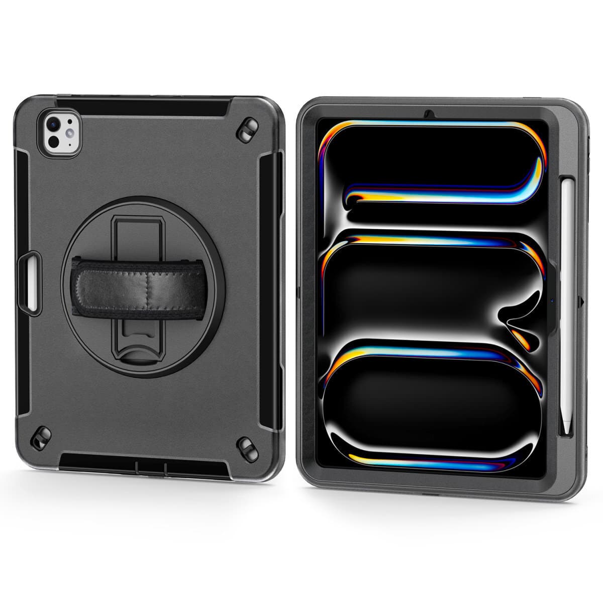 Удароустойчив кейс за iPad Pro 11 (2024) (черен) - 4smarts Rugged Grip Tablet Case