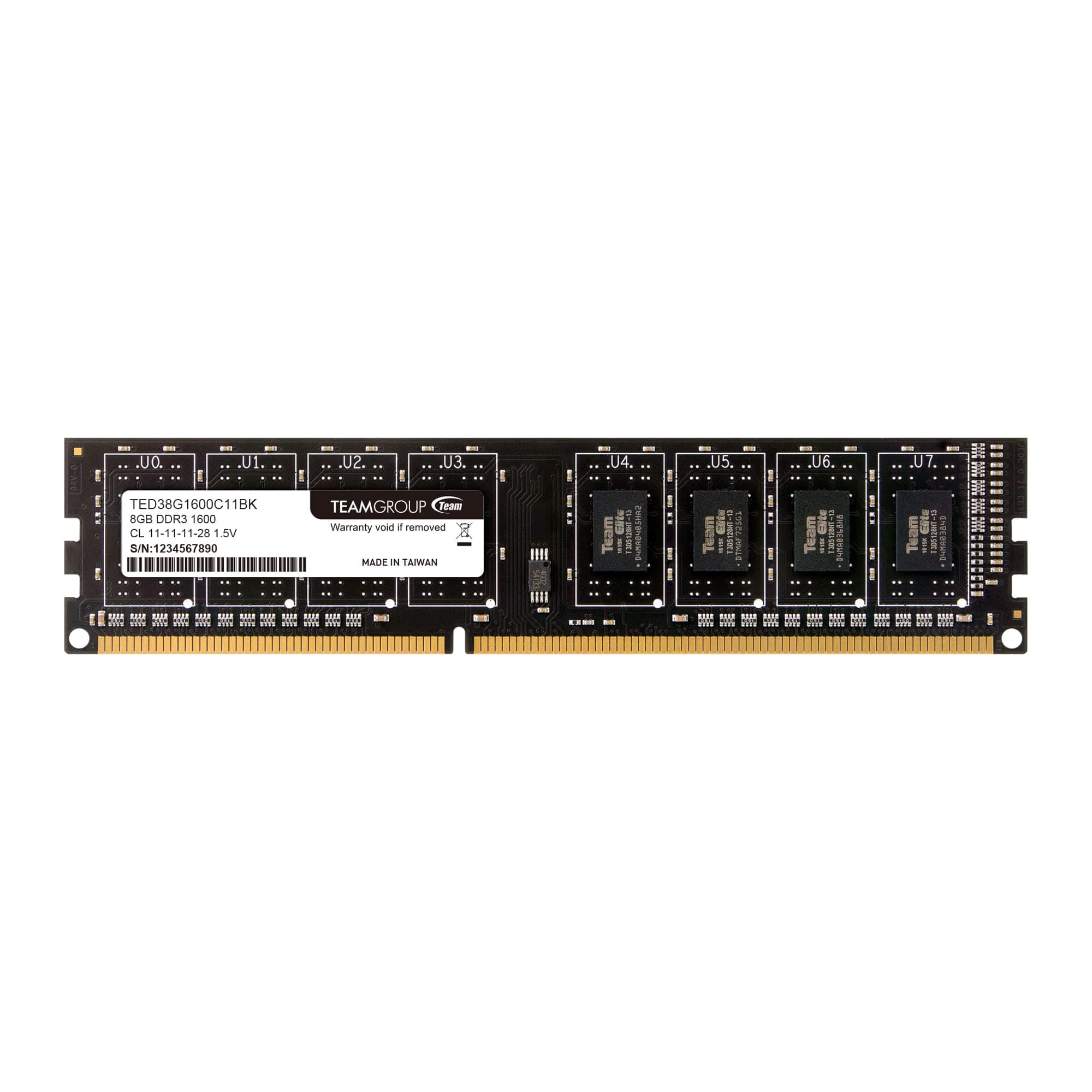 Памет Team Group Elite DDR3 - 8GB, 1600 mhz, CL11-11-11-28 1.5V