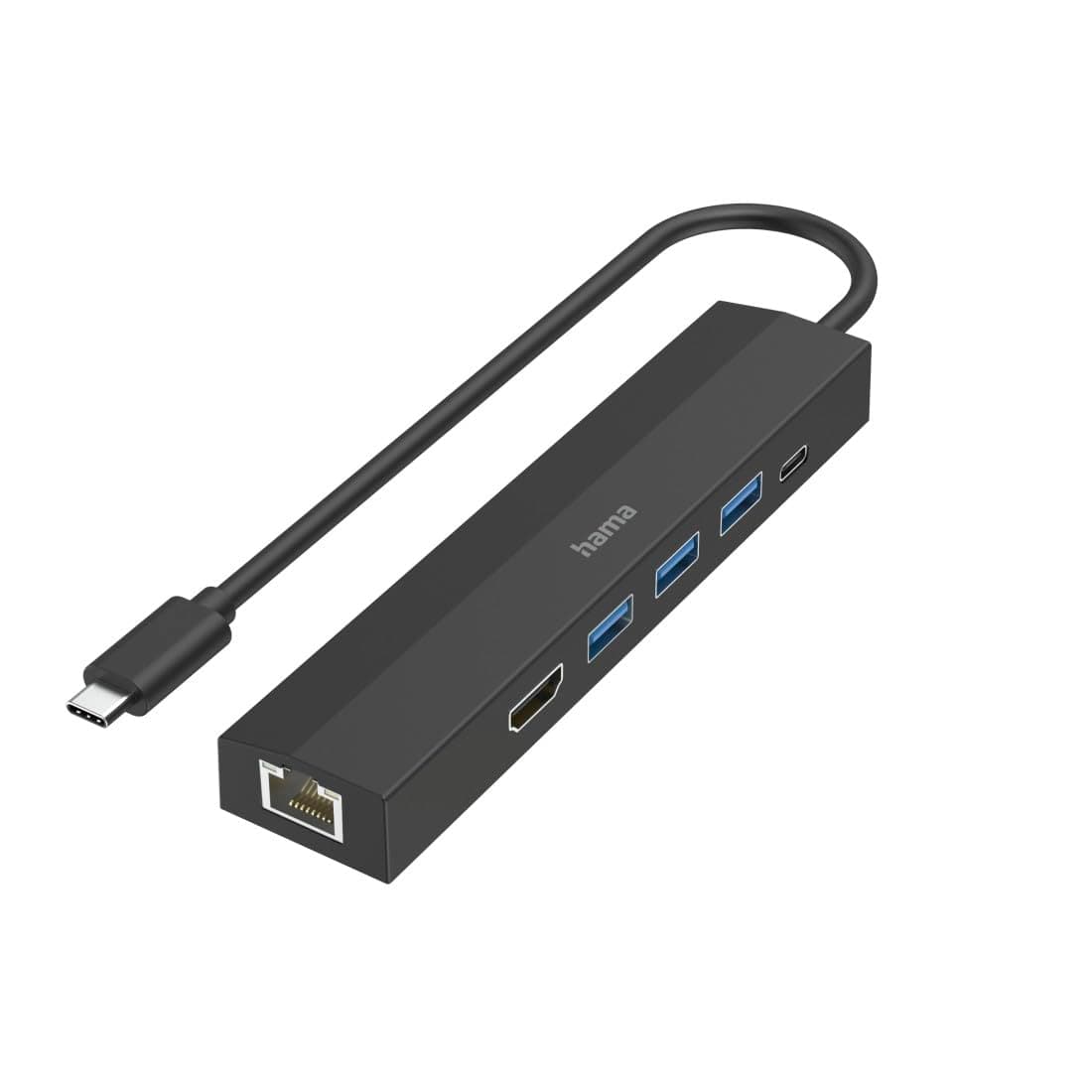 USB-C хъб HAMA, мултипорт, 6 порта, 3 x USB-A, USB-C, HDMI, LAN/Ethernet