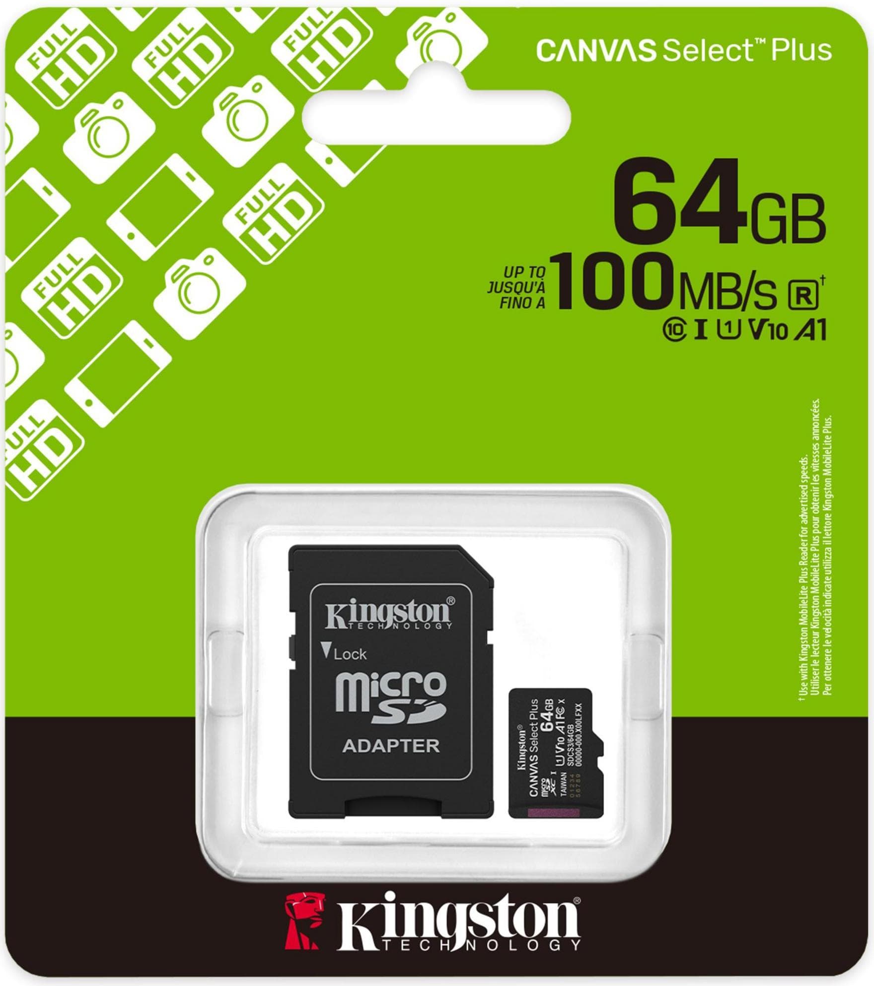 Карта памет Kingston Canvas Select Plus, microSDXC 64GB
