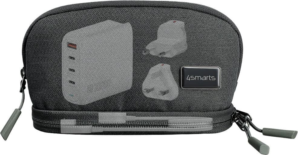 Органайзер за захранване, кабели, слушалки и други аксесоари - 4smarts Tech-Pouch On-The-Go (сив)