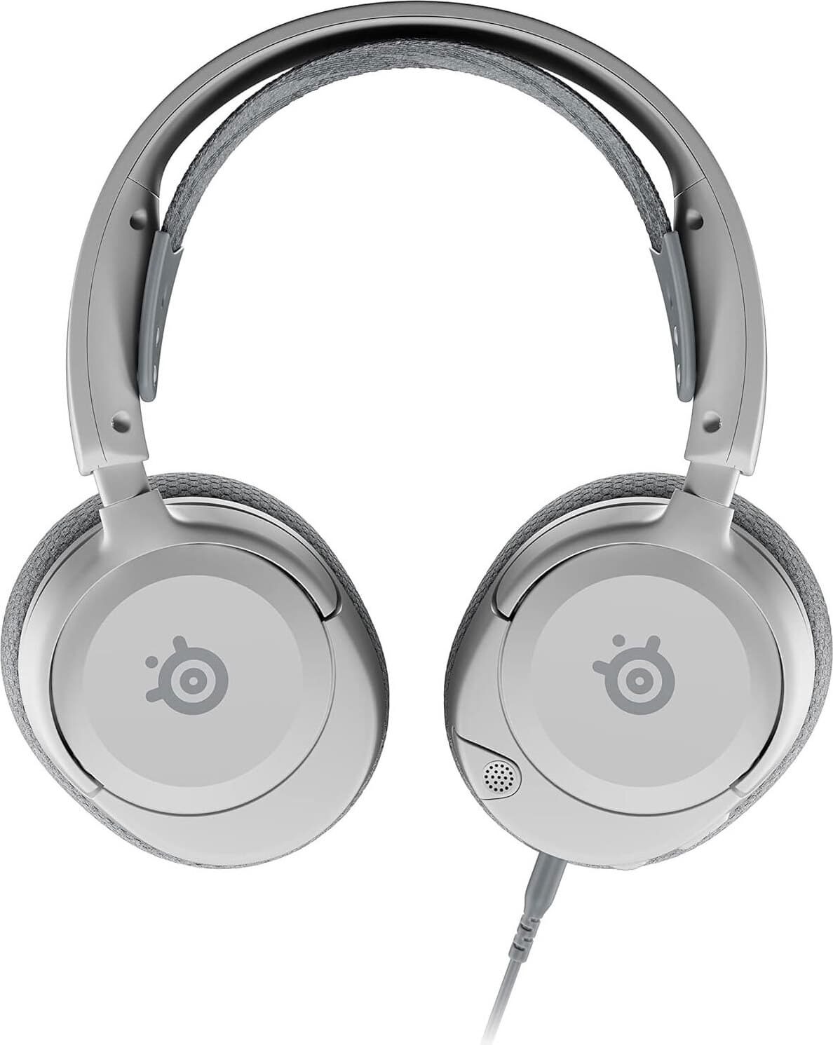 Слушалки SteelSeries Arctis Nova 1 White, микрофон, гейминг, Active Noise Cancellation, 360° Spatial Audio, AirWeave мемори пяна, USB, еквалайзер Pro-Grade, бели