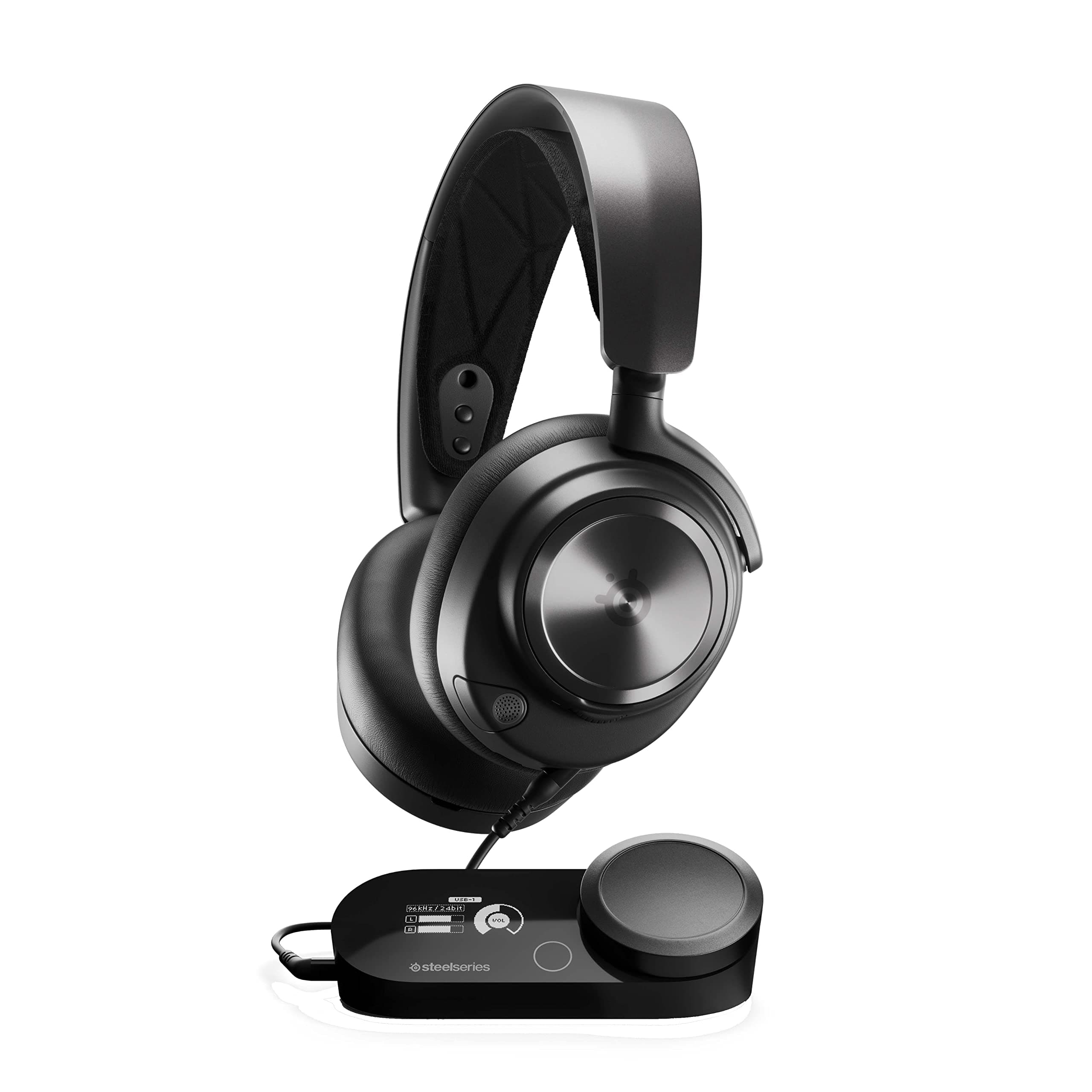 Слушалки SteelSeries Arctis Nova Pro, микрофон, гейминг, Active Noise Cancellation, GameDAC Gen 2, Nova Pro Acoustic System, 360° Spatial Audio, USB, AUX, черни