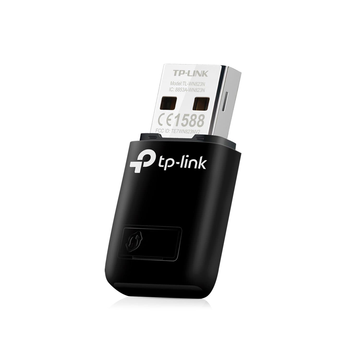 Безжичен адаптер TP-LINK TL-WN823N, 300 Mbps, USB, Вградена антена