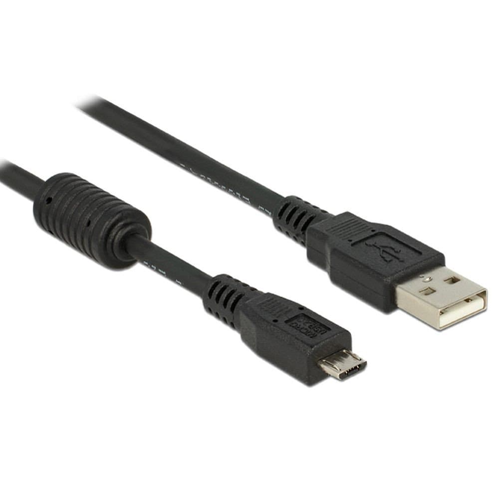 Кабел DeLock, USB-A мъжко - MicroUSB-B мъжко, USB 2.0, 1 м, Черен