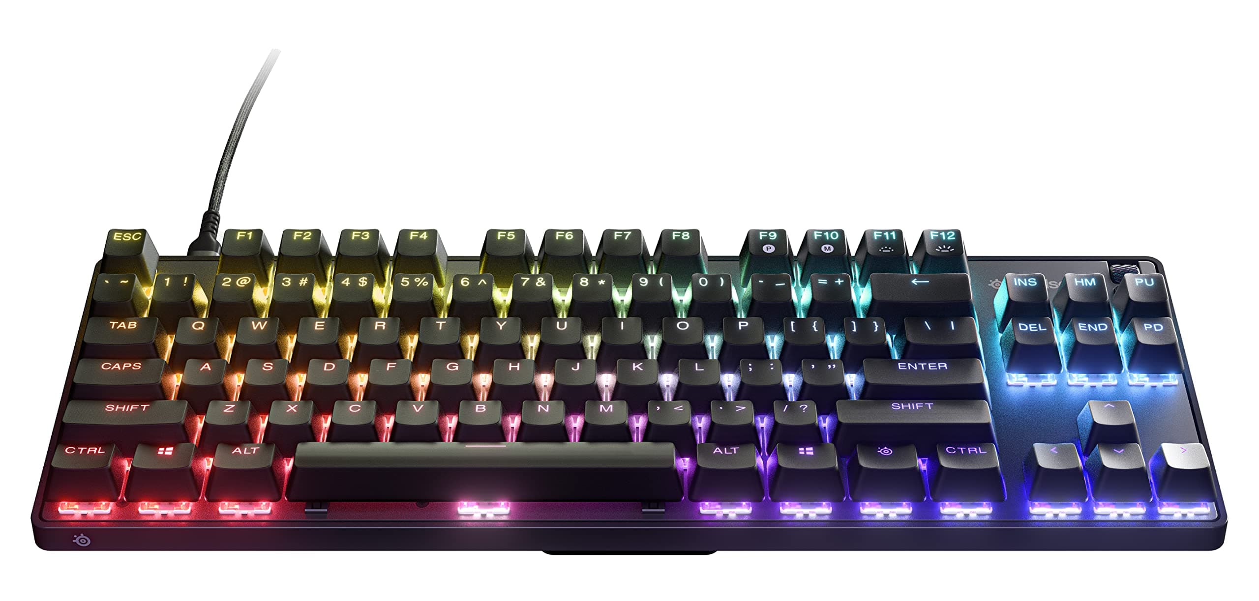 Клавиатура SteelSeries Apex 9 TKL US, геймърска, механична, OptiPoint Optical суичове, RGB подсветка, черна, USB