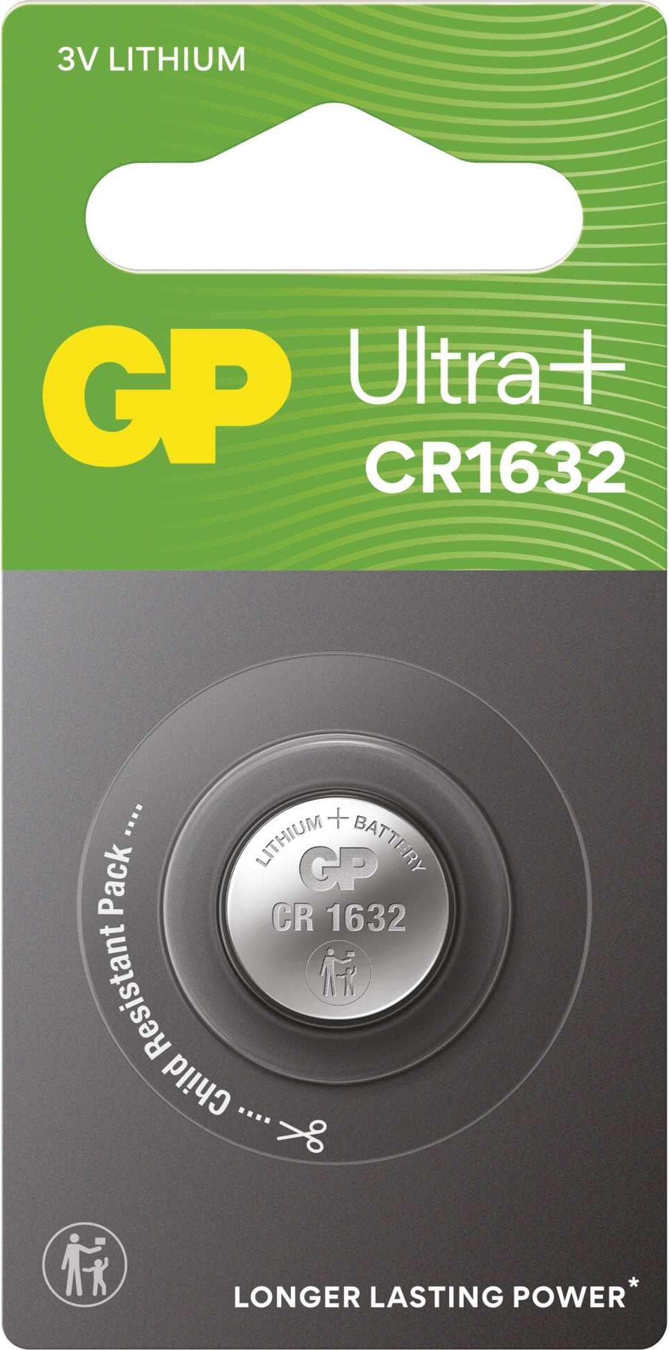 Батерия литиева CR1632 3V GP BATTERIES, 1 бр. блистер /цена за 1 бр./
