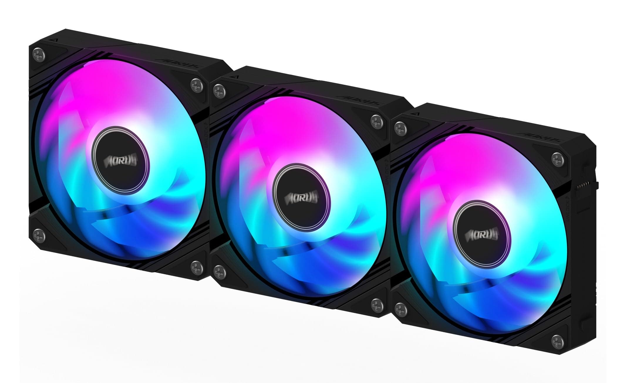 Комплект вентилатори GIGABYTE AORUS EZ CHAIN 120 Black 3-Pack ARGB