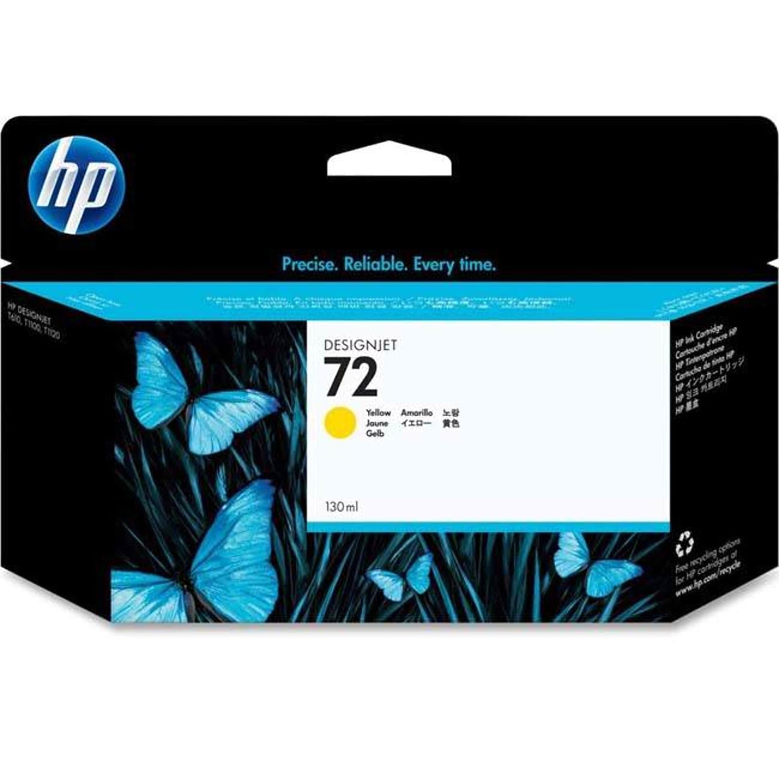 HP 72 оригинална касета с мастило C9373A жълта с голям капацитет 130 ml 1 опаковка