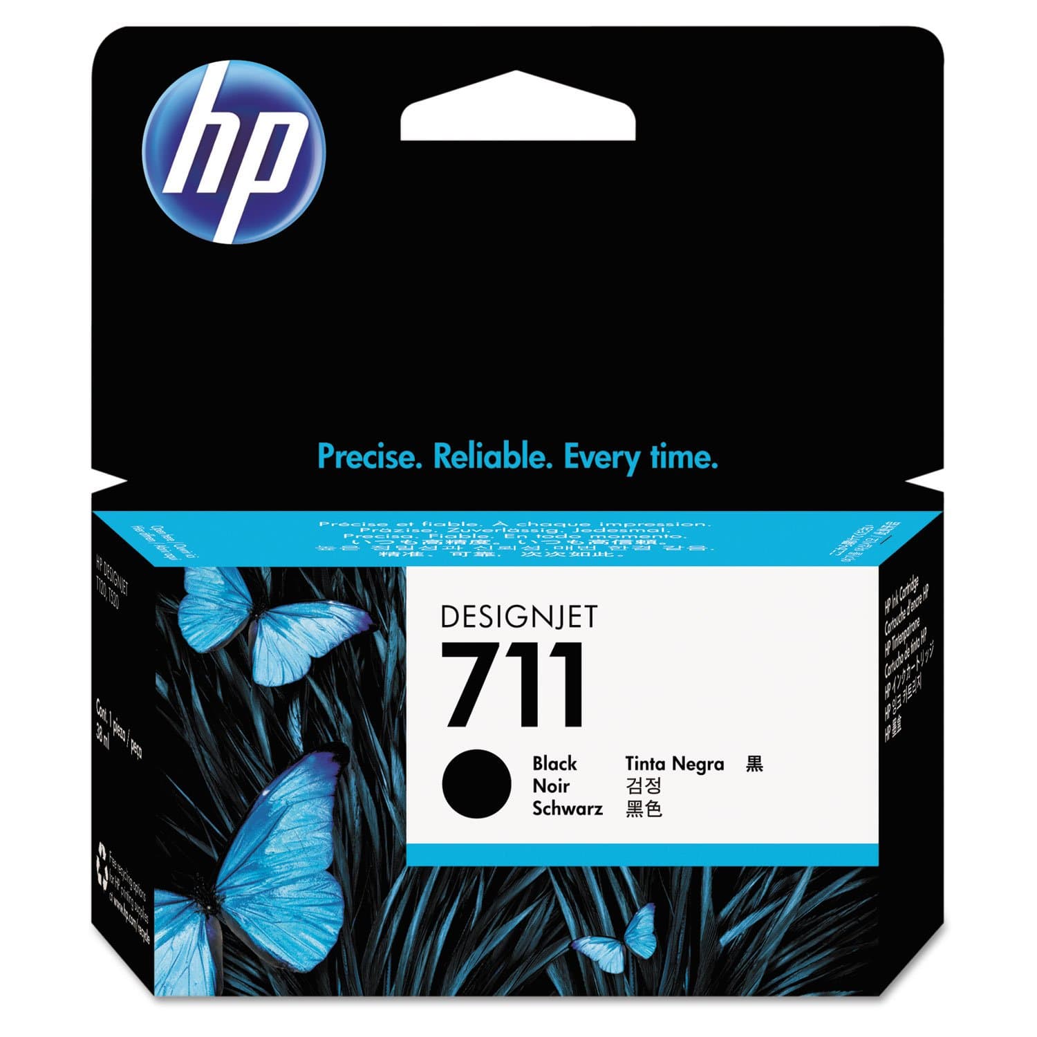HP 711 оригинална касета с мастило CZ129A черна стандартен капацитет 38 ml 1 опаковка