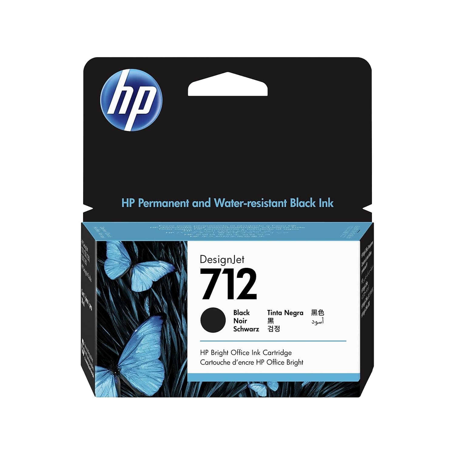 HP 712 38-ml черна касета с мастило DesignJet