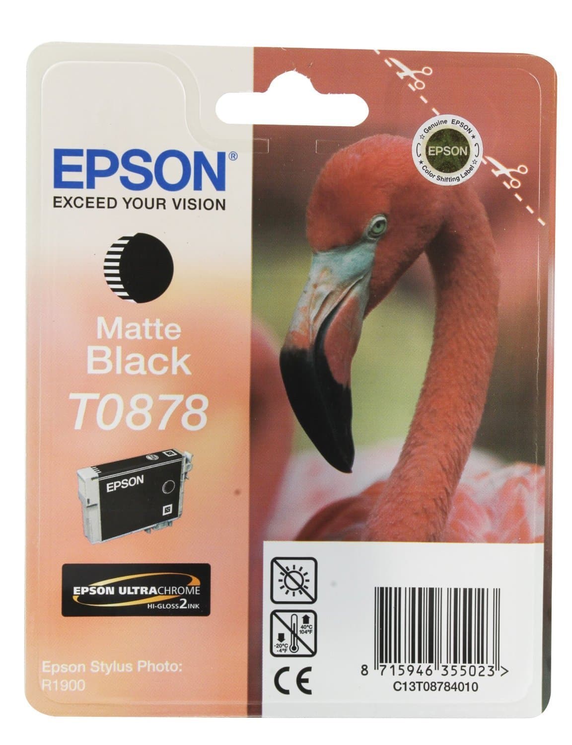 EPSON T0878 ink cartridge matte black standard capacity 11.4ml 1-pack blister without alarm