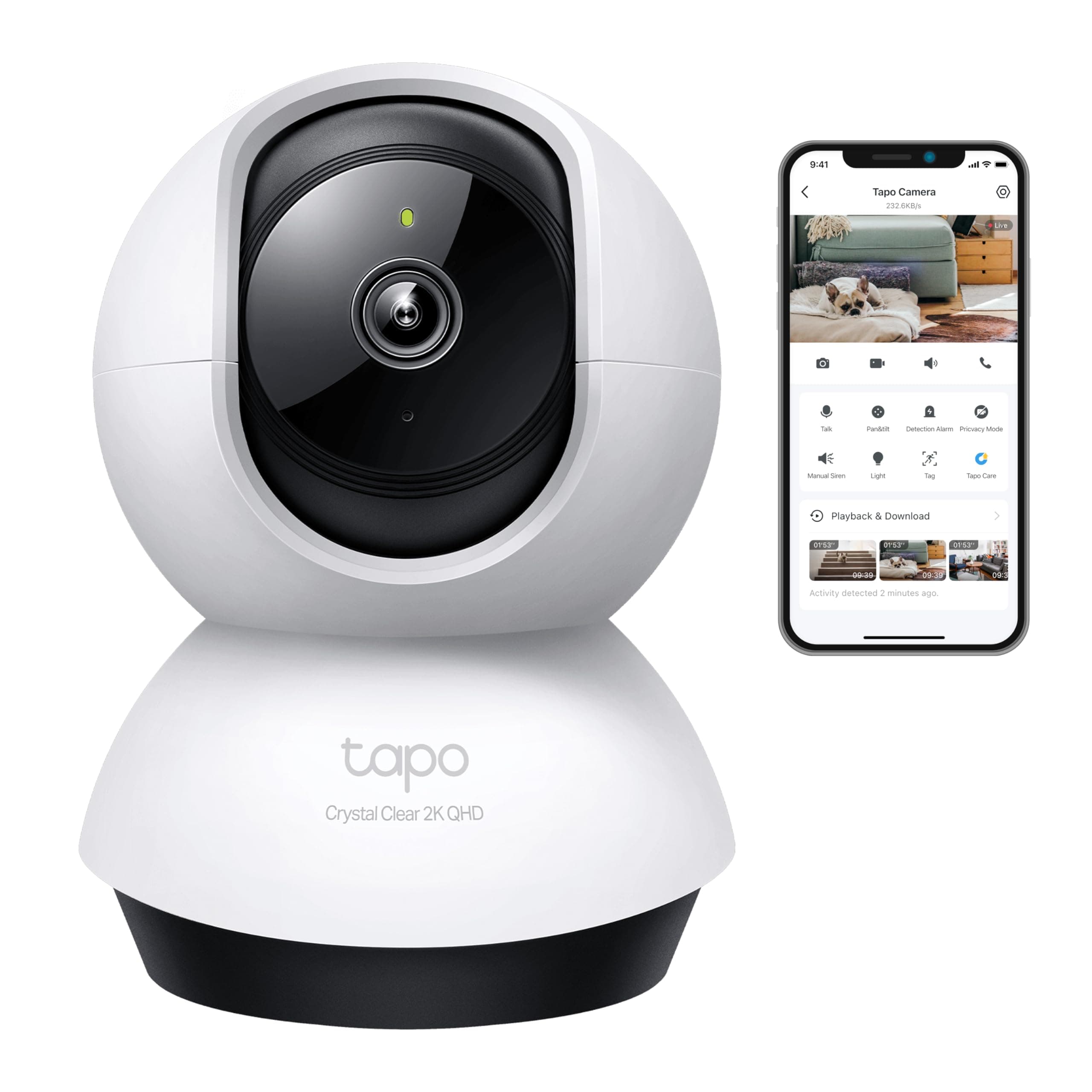 Домашна охранителна WiFi камера TP-Link Tapo C220, Pan/Tilt