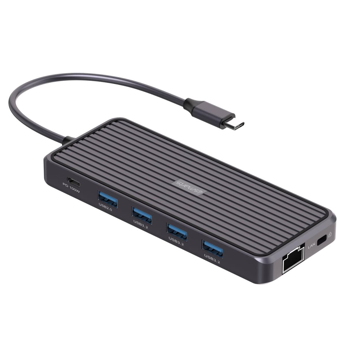 Мултифункционален USB-C хъб поддържащ DeX функционалност с HDMI, DisplayPort, Ethernet, USB-C, USB 3.0 - 4smarts 11in1 Triple Display USB-C Hub with DeX Function (черен)