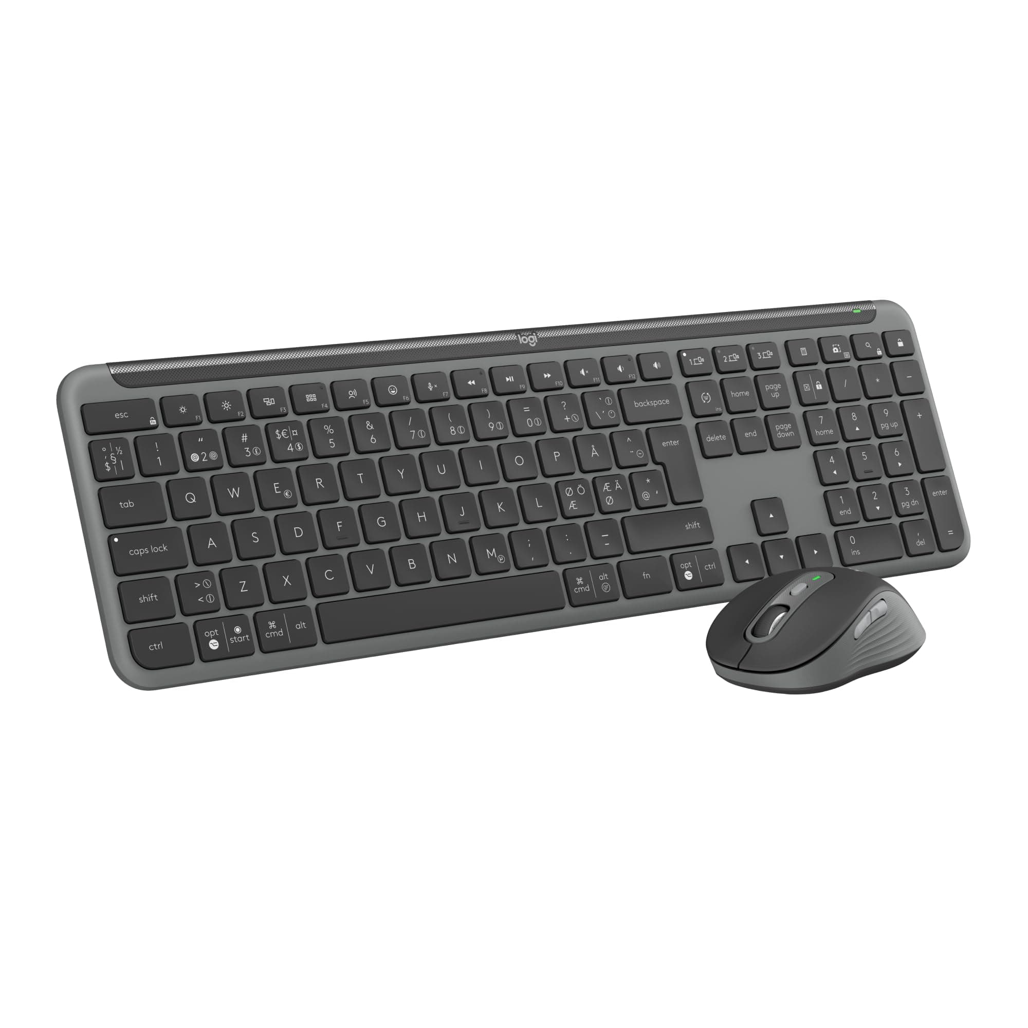 Комплект клавиатура и мишка Logitech Signature Slim Combo MK950, безжични, 4000dpi, Bluetooth, USB, черни