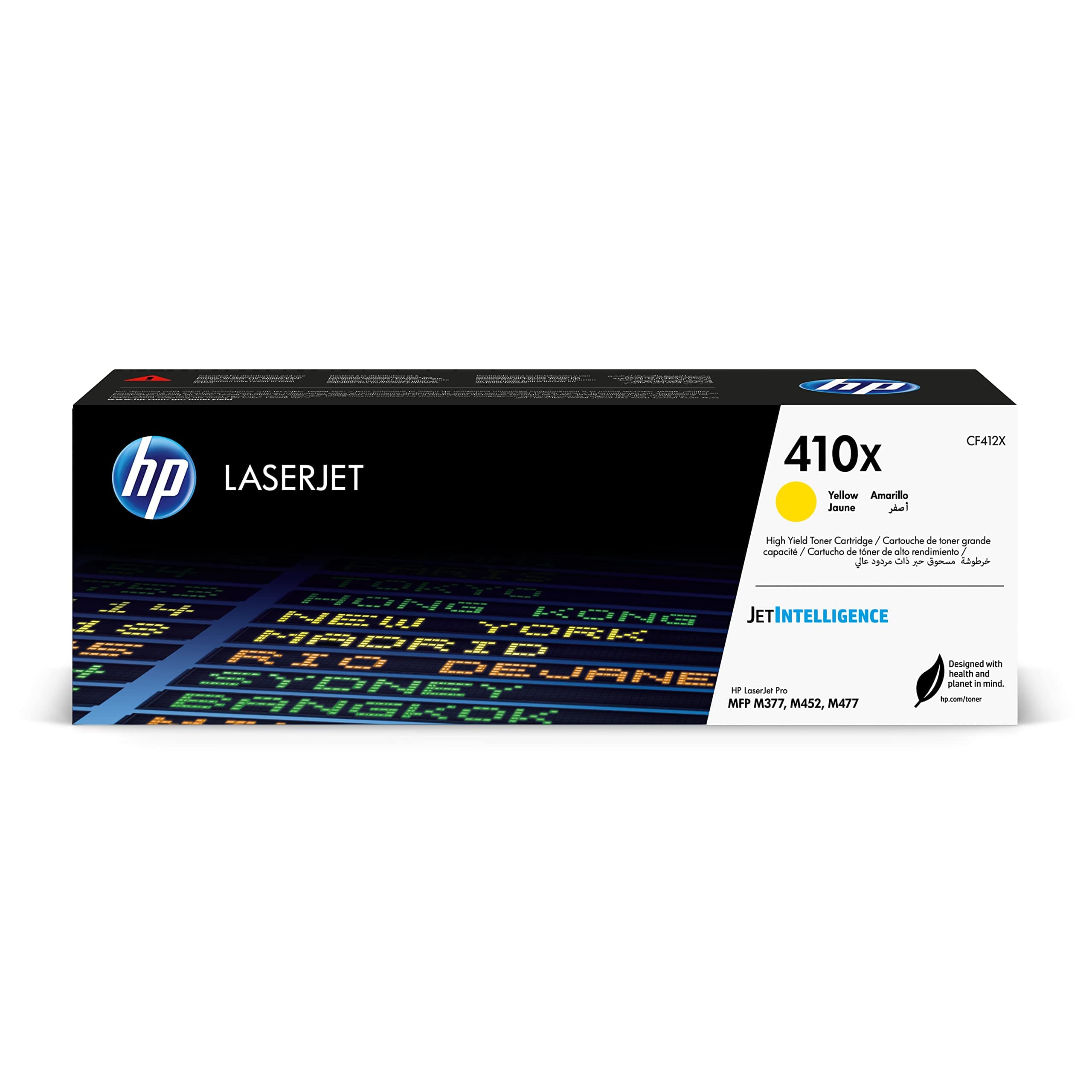 HP 410X оригинална тонер касета CF412X жълта HY