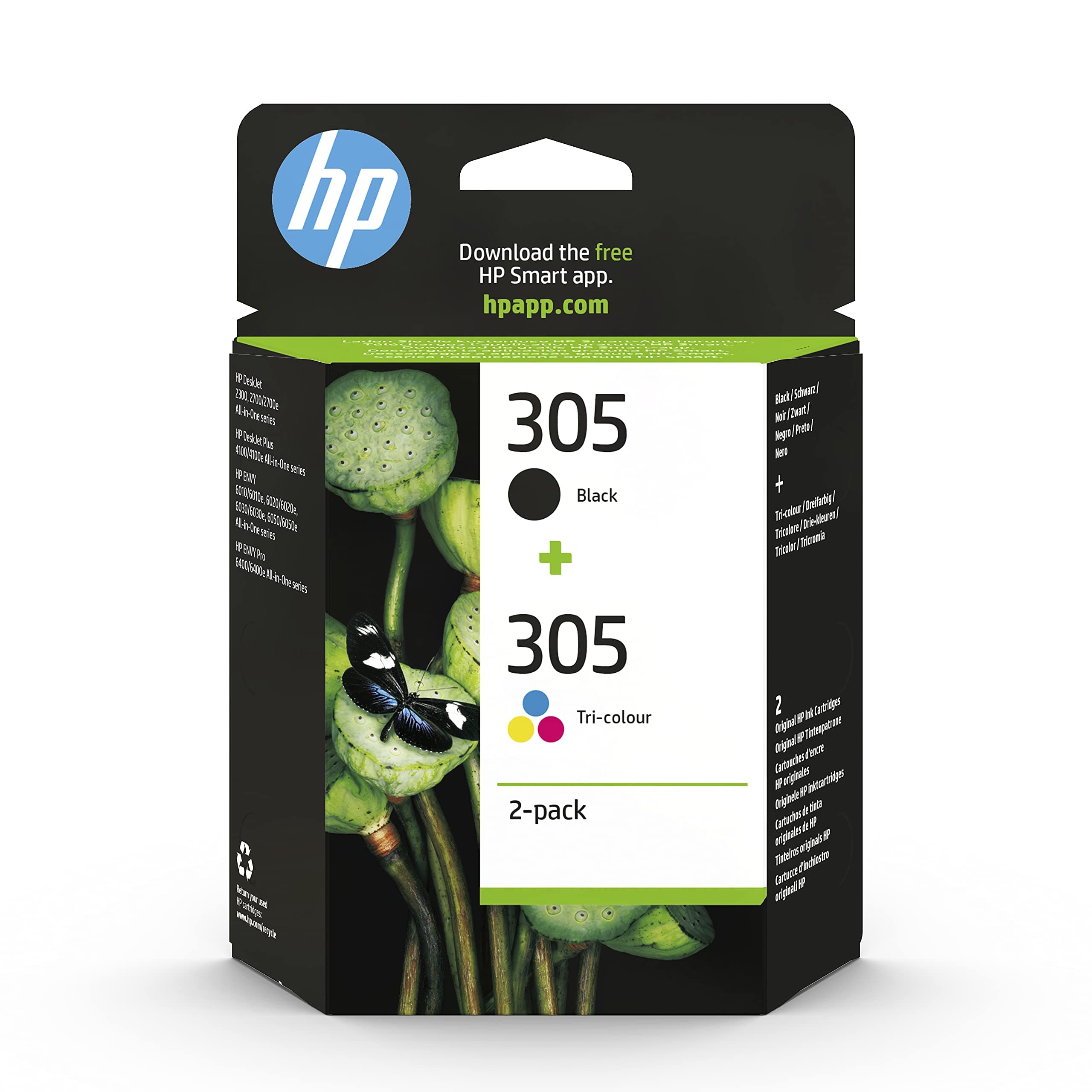 HP 305 2 пакета трицветна/черна оригинална касета с мастило