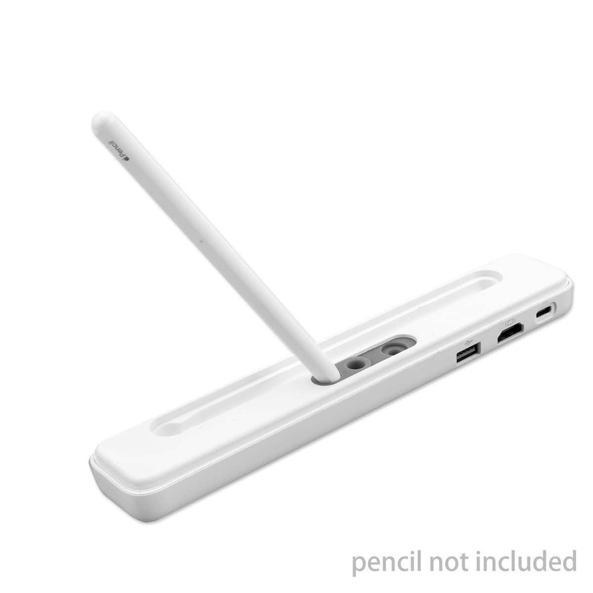 Мултифункционален хъб с HDMI, VGA, USB-C, USB 3.0, 3.5 мм аудио вход и отделение за Apple Pencil 2 - 4smarts Active 4in1 USB-C Hub (бял)