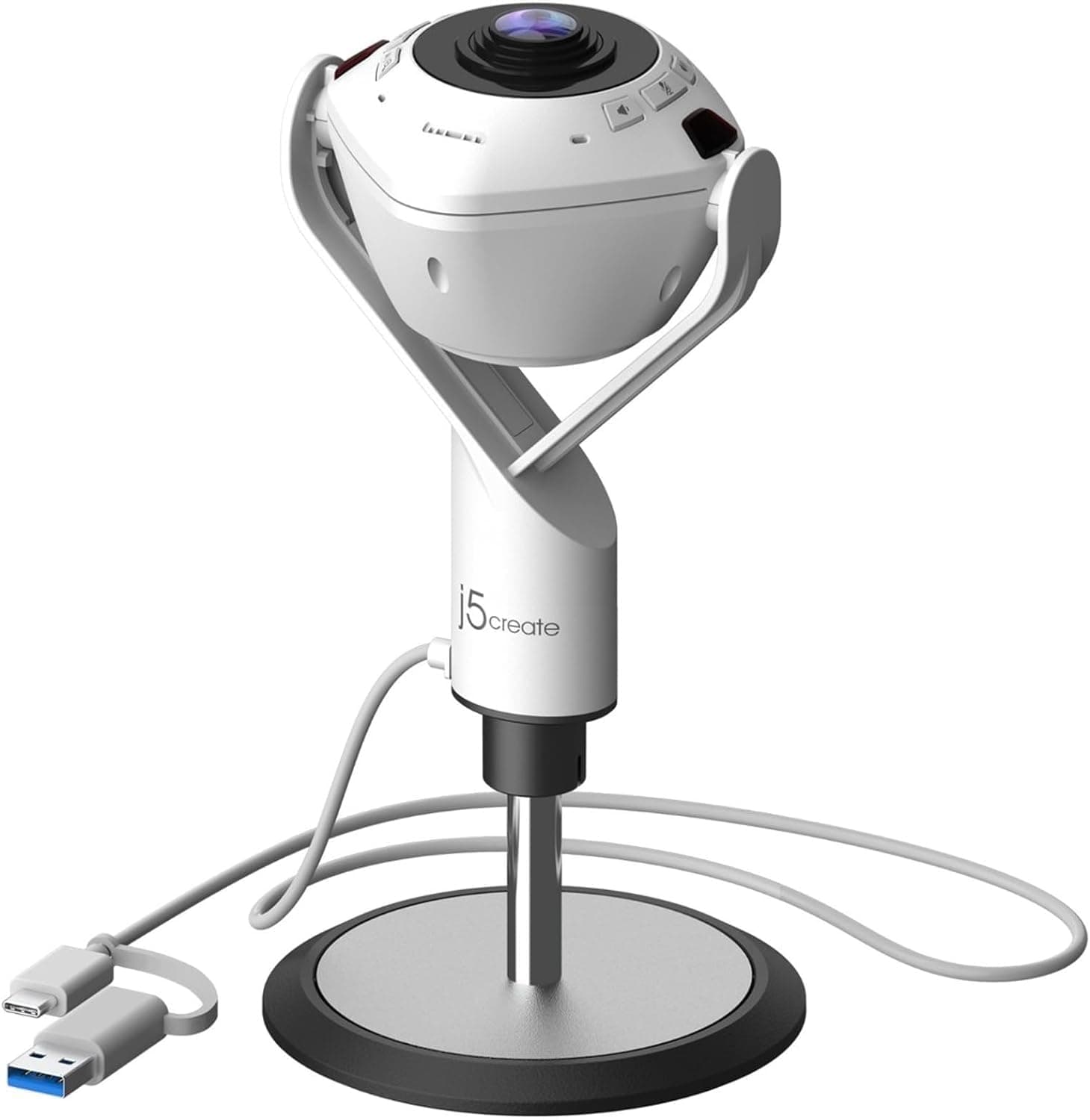 Камера за видеоконференции, j5create JVU368,360°,Full HD 1080p,USB™ UVC/UAC plug-and-play,HDR,AI функция