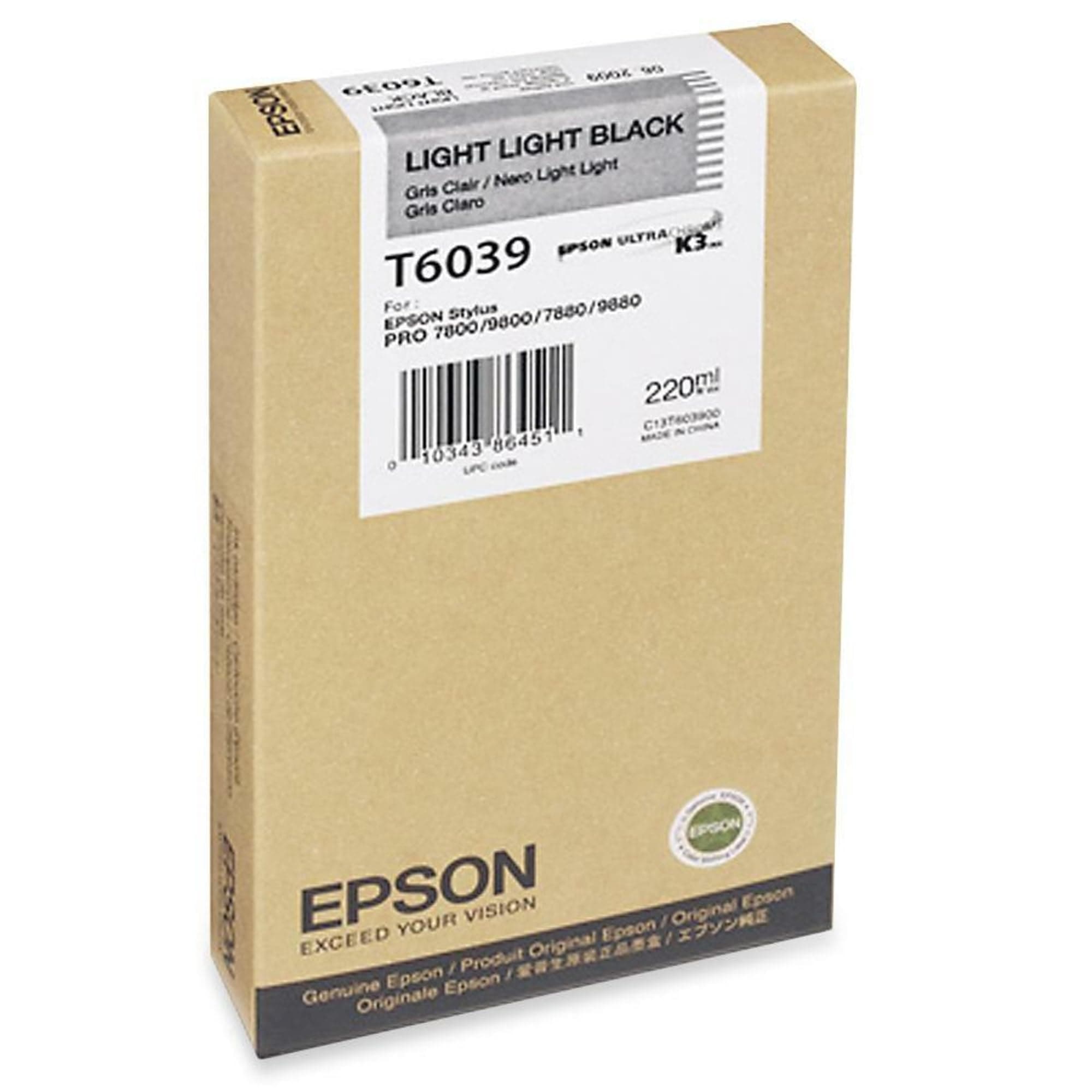 EPSON 5LB T6039 CARTOUCHE D'ENCRE GRIS CLAIR стандартен капацитет 220 ml 1 опаковка