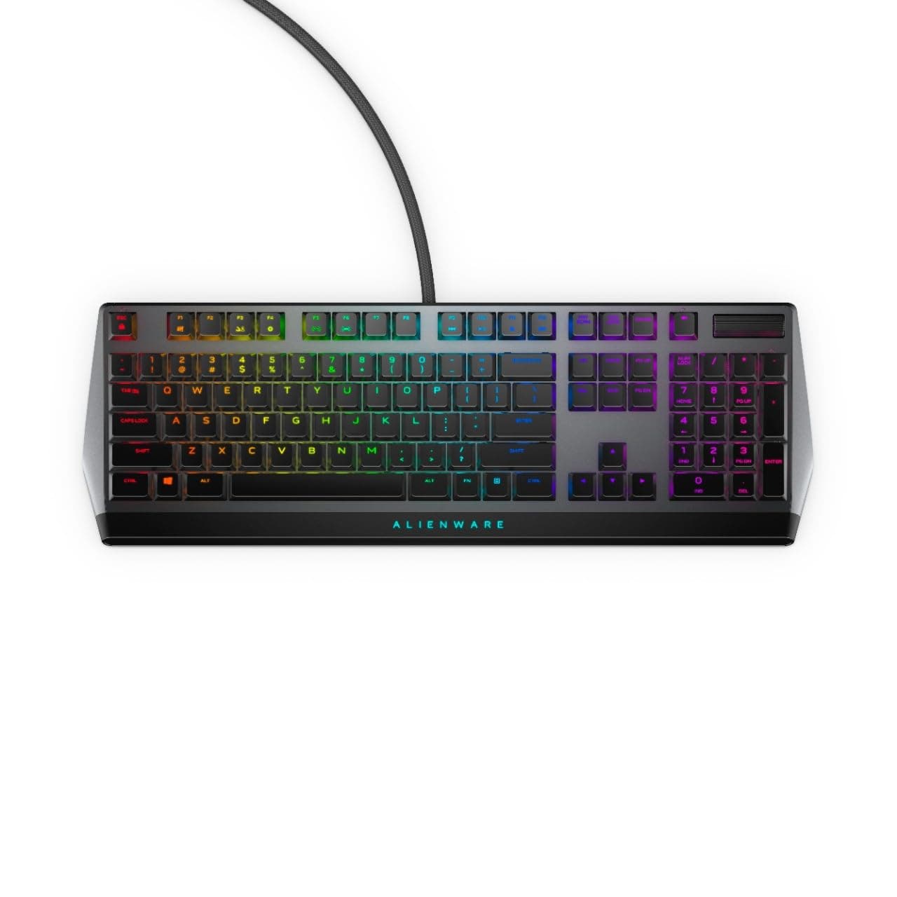Клавиатура Dell Alienware 510K, механична, Cherry MX Low Profile Red, черна, USB, RGB