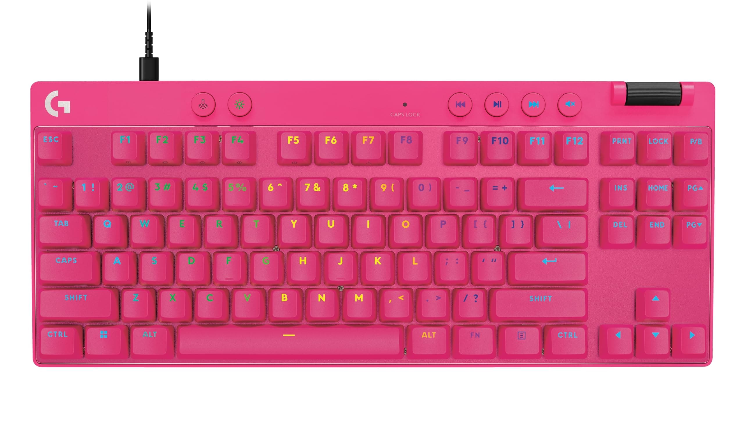 Геймърска механична клавиатура Logitech G Pro X RAPID TKL, Magnetic Analog Switch, Magenta