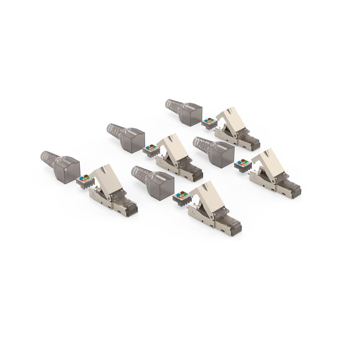 HAMA Комплект мрежови конектори, CAT 6a, 10 Gbit/s, екраниран, инсталиране без инструменти, 5 бр