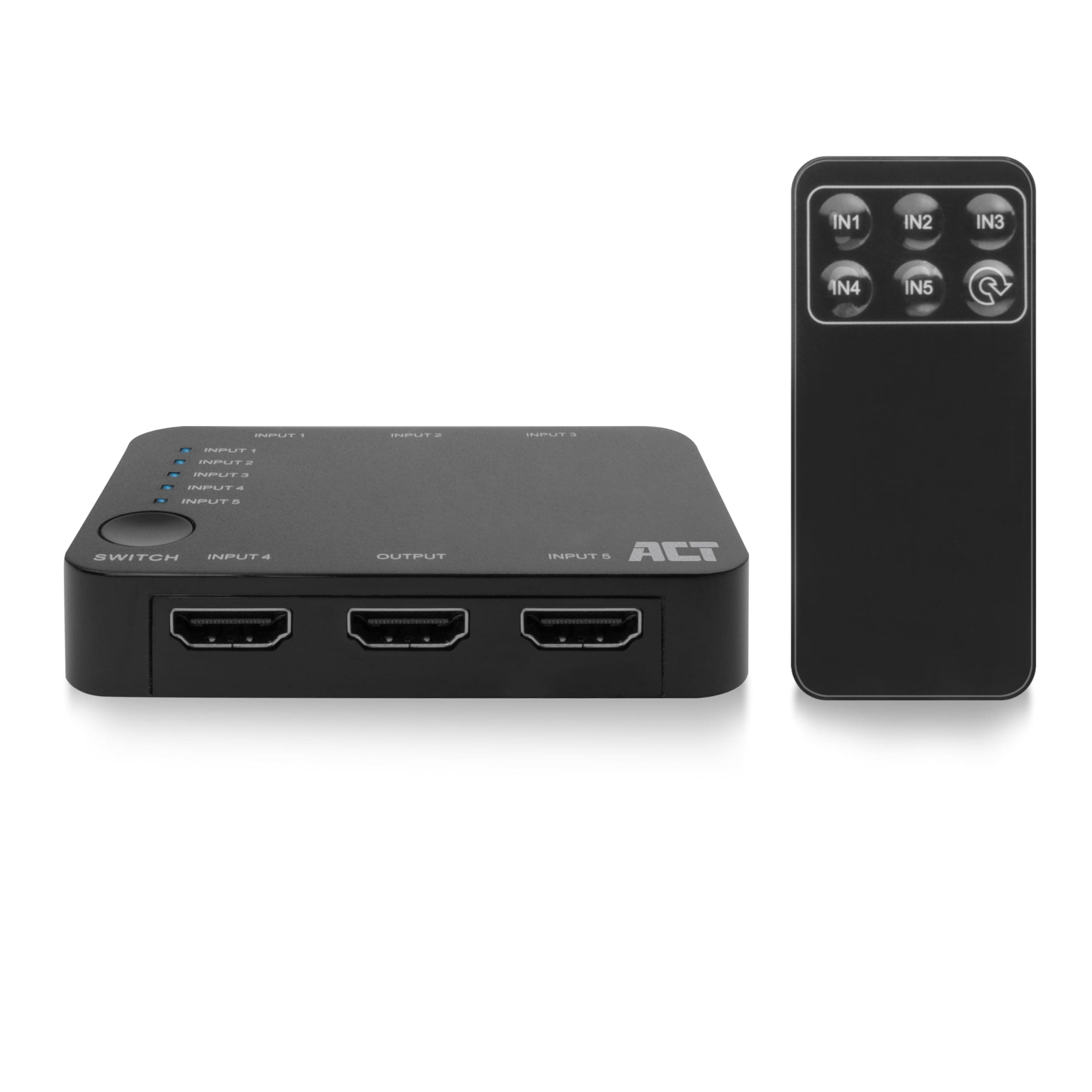 HDMI суич ACT AC7841, 5/1, 3D, 4K@60Hz, Черен